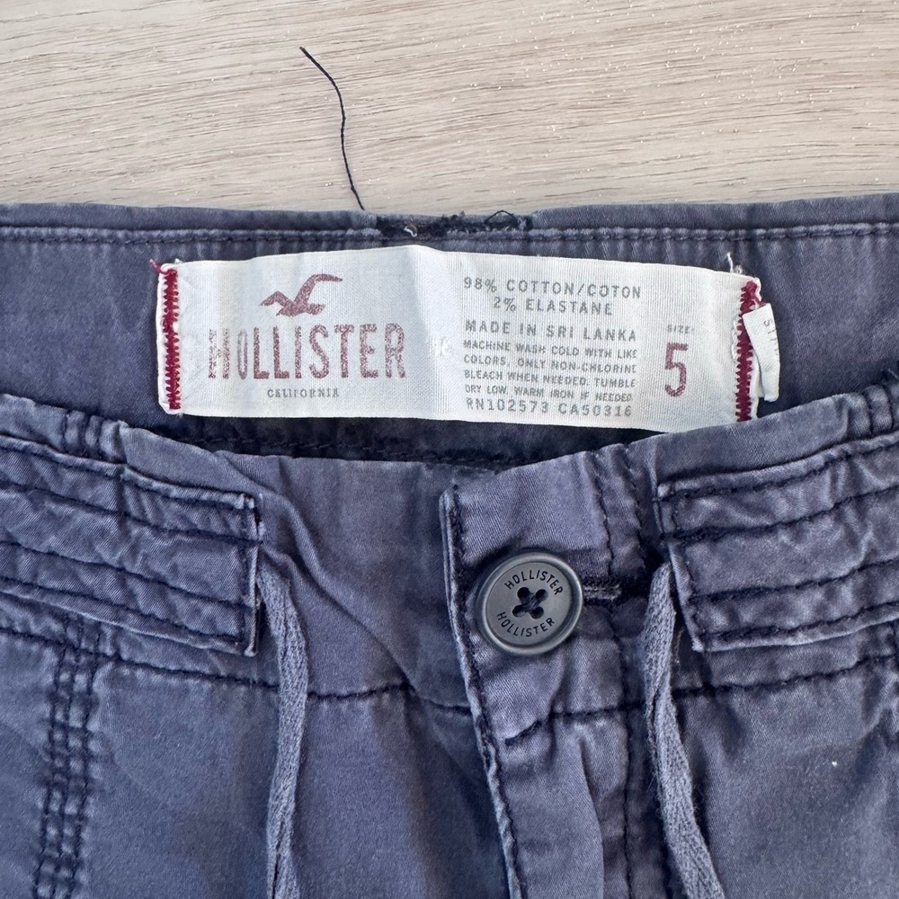 Hollister Vintage 2008 Cargo Shorts Blue Y2K Size 5 Women's Juniors Bermuda - Picture 6 of 10